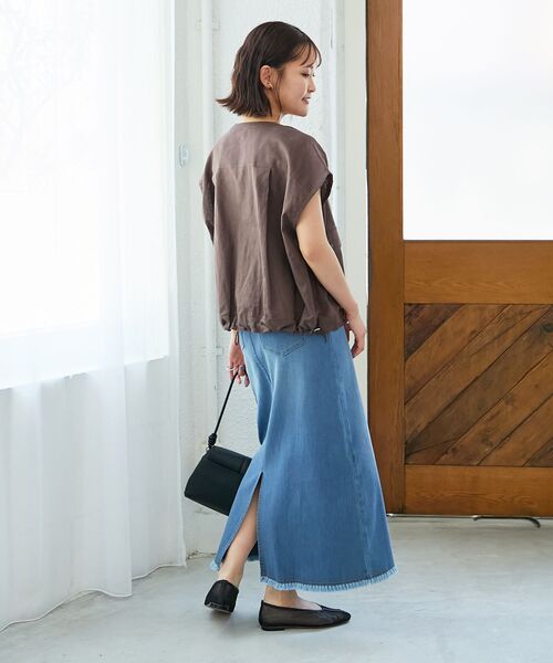 le.coeur blanc（ルクールブラン）の「リメイク風ラメデニムスカート（デニムスカート・レディース・サックスブルー/ブルー・38/36）」の18枚目の写真