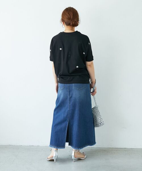 le.coeur blanc（ルクールブラン）の「リメイク風ラメデニムスカート（デニムスカート・レディース・サックスブルー/ブルー・38/36）」の21枚目の写真