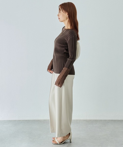 LAVEANGE（ラビアンジェ）の「【洗える】シアースリーブリブニット（ニット/セーター・レディース・ピンク/ブラウン/ブラック・F/3L/4L）」の18枚目の写真