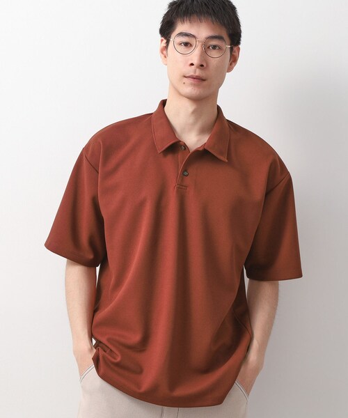 THE SHOP TK （ザ ショップ ティーケー ）の「ドライタッチカノコポロシャツ 【洗濯機OK/さらさら】（ポロシャツ・メンズ・ブラック/ライトグレー/ブラウン系/ブルー系その他/レンガ・04/02/03）」の5枚目の写真