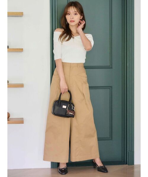 MERCURYDUO(マーキュリーデュオ)の「チノハイウエストタックワイドパンツ(チノパンツ・レディース・ベージュ・SMALL/MEDIUM)」の18枚目の写真