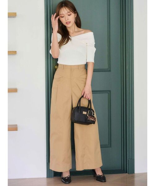 MERCURYDUO(マーキュリーデュオ)の「チノハイウエストタックワイドパンツ(チノパンツ・レディース・ベージュ・SMALL/MEDIUM)」の17枚目の写真