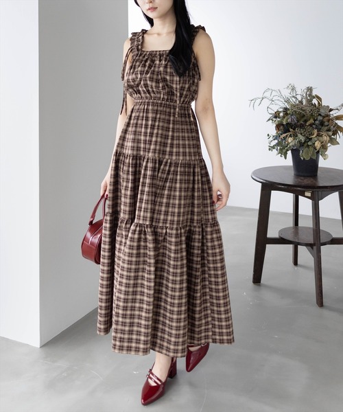 clear（クリア）の「リボンフリルキャミワンピース[着回し力抜群 ガーリー レイヤード]≪SS新作≫（ワンピース・レディース・ブラウン系その他/ブラック/レッド系その他3・F）」の9枚目の写真