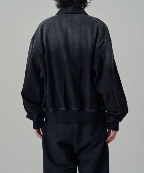 レザーカラーデニムボンバージャケット（デニムジャケット）｜Lui's