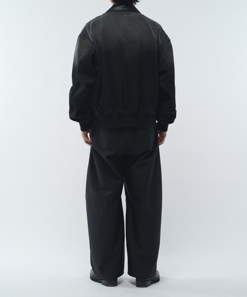 レザーカラーデニムボンバージャケット（デニムジャケット）｜Lui's