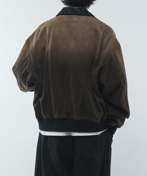 レザーカラーデニムボンバージャケット（デニムジャケット）｜Lui's