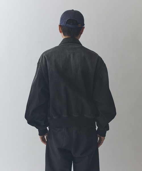 レザーカラーデニムボンバージャケット（デニムジャケット）｜Lui's