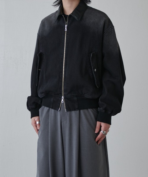 Lui's（ルイス）の「レザーカラーデニムボンバージャケット（デニムジャケット・メンズ・ブラウン/ブラック・M/S）」の9枚目の写真