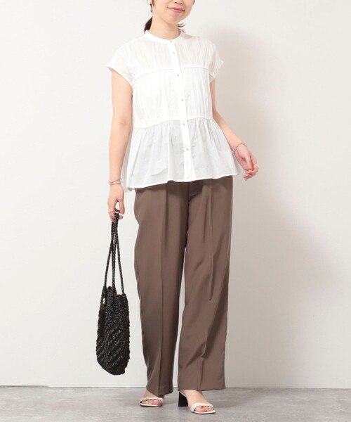 MICO COULIER（ミコクリエ）の「60ボイルローンブラウス（シャツ/ブラウス・レディース・ブラック/レッド/オフホワイト・38）」の4枚目の写真