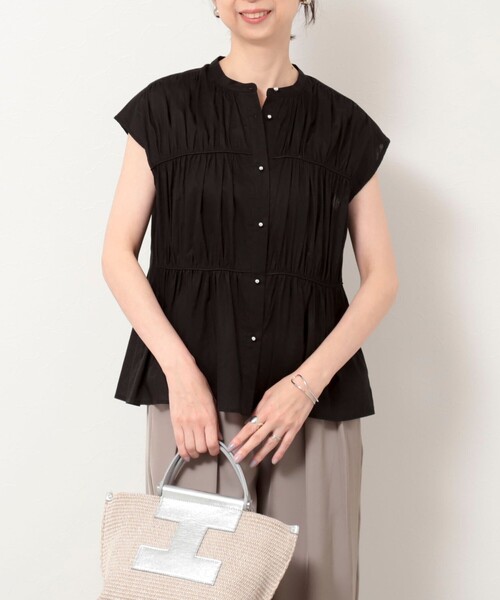 MICO COULIER（ミコクリエ）の「60ボイルローンブラウス（シャツ/ブラウス・レディース・ブラック/レッド/オフホワイト・38）」の17枚目の写真