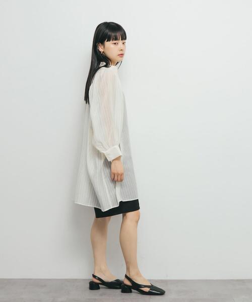 KBF（ケイビーエフ）の「ボリュームスリーブストライプミニワンピース（ワンピース・レディース・イエロー系その他/ホワイト系その他/ブルー系その他・ONE）」の9枚目の写真