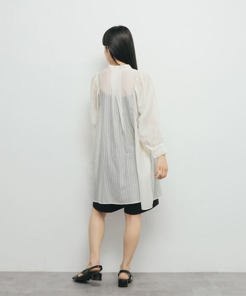 KBF（ケイビーエフ）の「ボリュームスリーブストライプミニワンピース（ワンピース・レディース・イエロー系その他/ホワイト系その他/ブルー系その他・ONE）」の10枚目の写真