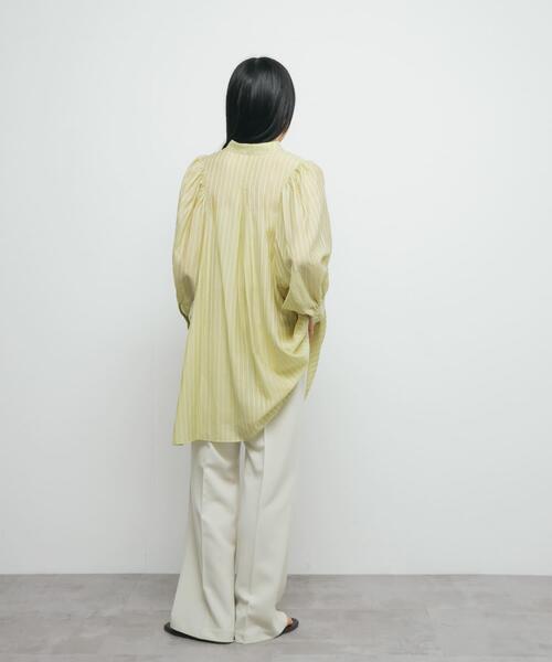 KBF（ケイビーエフ）の「ボリュームスリーブストライプミニワンピース（ワンピース・レディース・イエロー系その他/ホワイト系その他/ブルー系その他・ONE）」の19枚目の写真