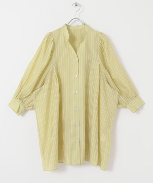 KBF（ケイビーエフ）の「ボリュームスリーブストライプミニワンピース（ワンピース・レディース・イエロー系その他/ホワイト系その他/ブルー系その他・ONE）」の20枚目の写真