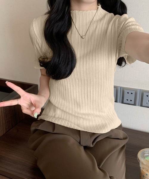 Miniministore(ミニミニストア)の「ニットトップス レディース 韓国風 無地(ニット/セーター・レディース・ホワイト/グリーン/ベージュ/ブラック・FREE)」の21枚目の写真