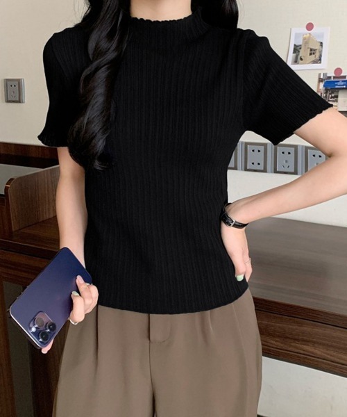 Miniministore(ミニミニストア)の「ニットトップス レディース 韓国風 無地(ニット/セーター・レディース・ホワイト/グリーン/ベージュ/ブラック・FREE)」の19枚目の写真