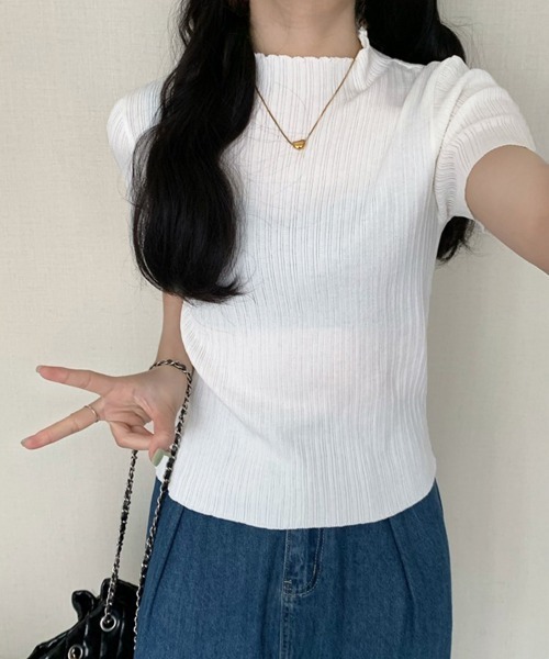 Miniministore(ミニミニストア)の「ニットトップス レディース 韓国風 無地(ニット/セーター・レディース・ホワイト/グリーン/ベージュ/ブラック・FREE)」の17枚目の写真