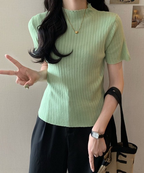 Miniministore(ミニミニストア)の「ニットトップス レディース 韓国風 無地(ニット/セーター・レディース・ホワイト/グリーン/ベージュ/ブラック・FREE)」の15枚目の写真