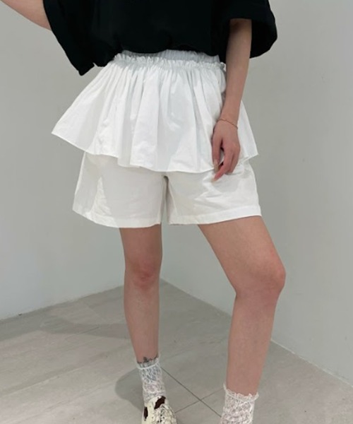 Pleated skirt Layered pants / プリーツスカート レイヤード