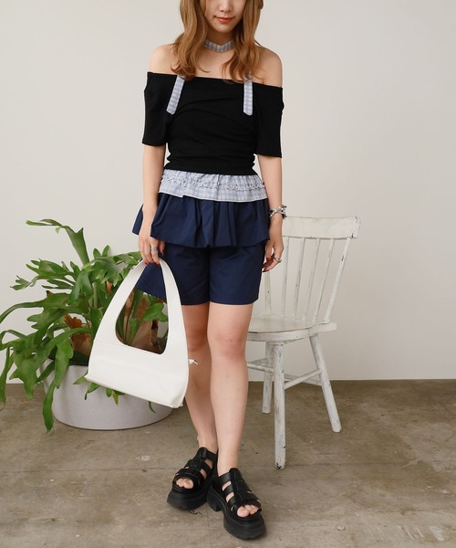 Pleated skirt Layered pants / プリーツスカート レイヤード