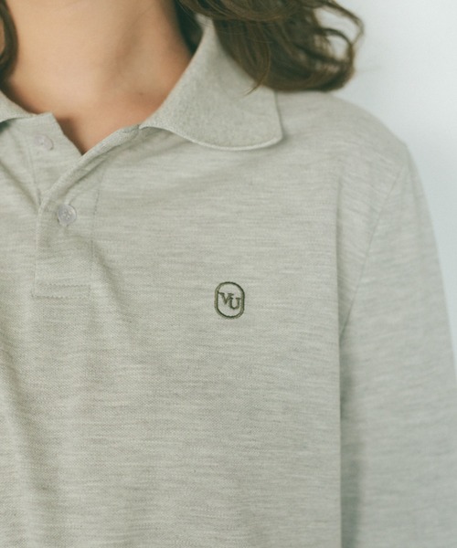 VANNIE U(ヴァニーユー)の「ロングスリーブオーバルロゴポロシャツ(ポロシャツ・レディース・グレー/ネイビー・FREE)」の3枚目の写真