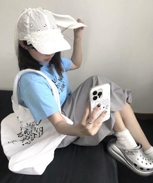 VIBGYOR(ヴィブジョー)の「【LAMPOON】うさ耳レースキャップ(キャップ・レディース・ホワイト・FREE)」の5枚目の写真