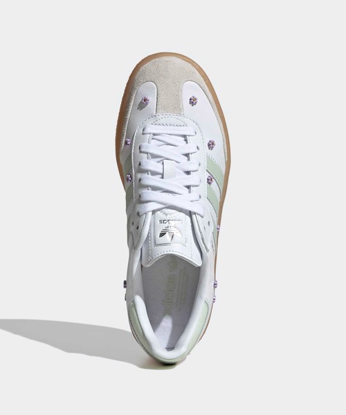 adidas（アディダス）の「SAMBAE W サンバ スニーカー / アディダスオリジナルス adidas Originals（スニーカー・レディース・ホワイト/ホワイト×グリーン・25.5cm/24.5cm/23.5cm/22.5cm/26.0cm/25.0cm/24.0cm/23.0cm/27.5cm/26.5cm/22.0cm/28.0cm/27.0cm）」の15枚目の写真