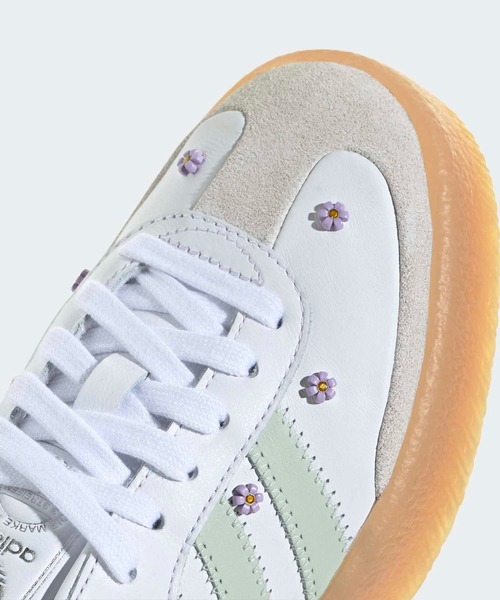 adidas（アディダス）の「SAMBAE W サンバ スニーカー / アディダスオリジナルス adidas Originals（スニーカー・レディース・ホワイト/ホワイト×グリーン・25.5cm/24.5cm/23.5cm/22.5cm/26.0cm/25.0cm/24.0cm/23.0cm/27.5cm/26.5cm/22.0cm/28.0cm/27.0cm）」の7枚目の写真