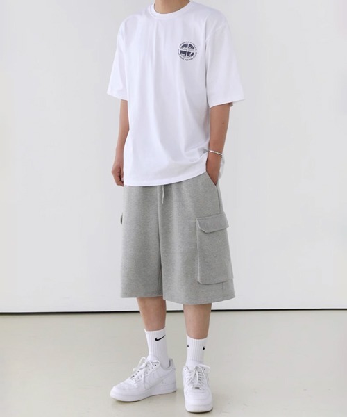 NOWLE(ノウル)の「【NOWLE】クロップド スウェット カーゴ ショーツ パンツ(スウェットパンツ・メンズ・グレー/ブラック・MEDIUM/LARGE/X-LARGE)」の3枚目の写真