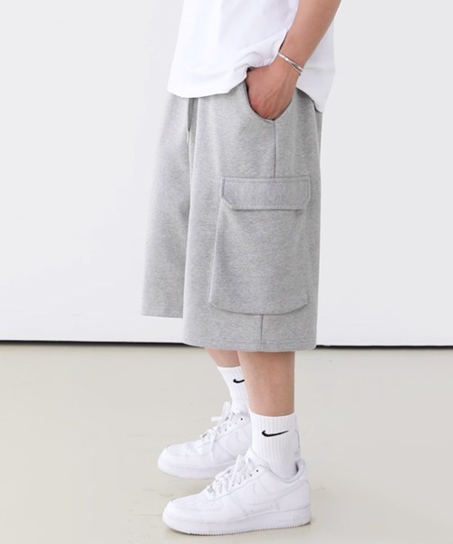 NOWLE(ノウル)の「【NOWLE】クロップド スウェット カーゴ ショーツ パンツ(スウェットパンツ・メンズ・グレー/ブラック・MEDIUM/LARGE/X-LARGE)」の7枚目の写真