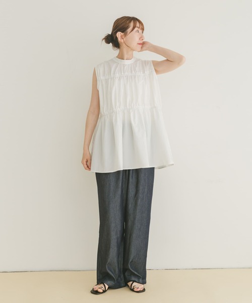 ITEMS URBANRESEARCH（アイテムズ アーバンリサーチ）の「バックリボンティアードブラウス（シャツ/ブラウス・レディース・ラベンダー/ホワイト/ブラック・FREE）」の7枚目の写真