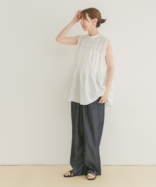 ITEMS URBANRESEARCH（アイテムズ アーバンリサーチ）の「バックリボンティアードブラウス（シャツ/ブラウス・レディース・ラベンダー/ホワイト/ブラック・FREE）」の8枚目の写真