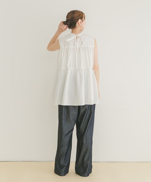 ITEMS URBANRESEARCH（アイテムズ アーバンリサーチ）の「バックリボンティアードブラウス（シャツ/ブラウス・レディース・ラベンダー/ホワイト/ブラック・FREE）」の9枚目の写真