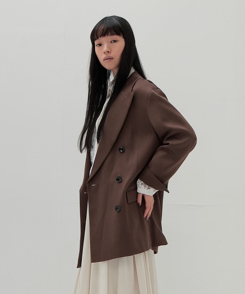 DRESSLAVE(ドレスレイブ)の「B7 / soft kersey big jacket(ソフトカルゼビッグジャケット)(テーラードジャケット・レディース・ブラウン/ブラック・38)」の17枚目の写真