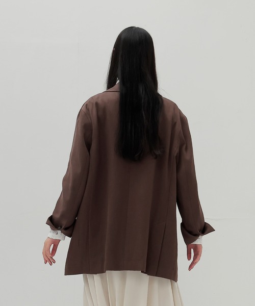 DRESSLAVE(ドレスレイブ)の「B7 / soft kersey big jacket(ソフトカルゼビッグジャケット)(テーラードジャケット・レディース・ブラウン/ブラック・38)」の16枚目の写真