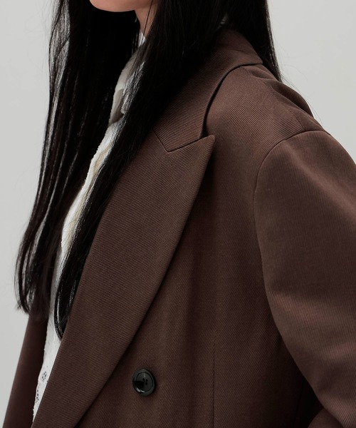 DRESSLAVE(ドレスレイブ)の「B7 / soft kersey big jacket(ソフトカルゼビッグジャケット)(テーラードジャケット・レディース・ブラウン/ブラック・38)」の14枚目の写真
