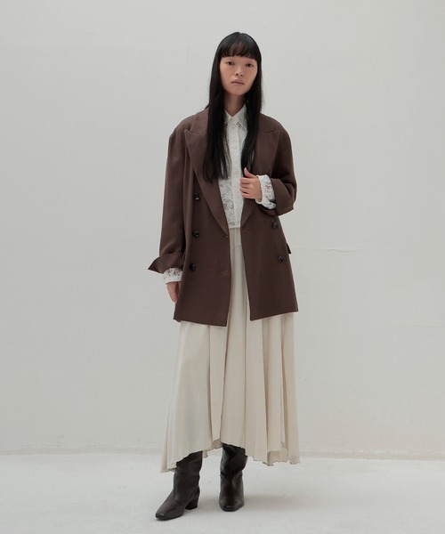 DRESSLAVE(ドレスレイブ)の「B7 / soft kersey big jacket(ソフトカルゼビッグジャケット)(テーラードジャケット・レディース・ブラウン/ブラック・38)」の12枚目の写真