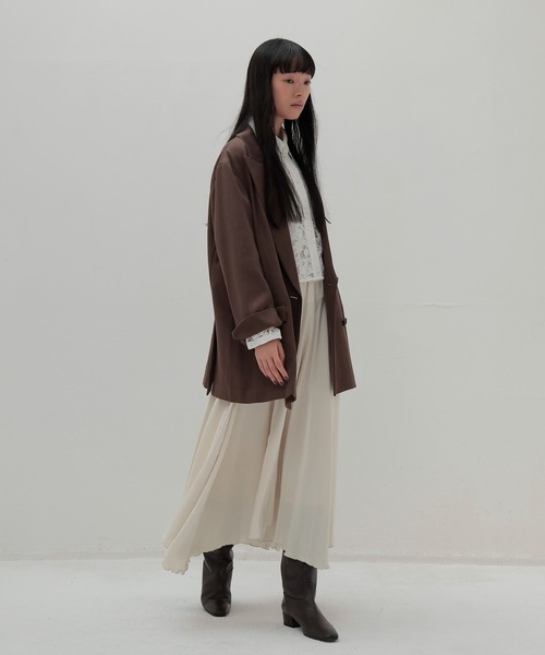DRESSLAVE(ドレスレイブ)の「B7 / soft kersey big jacket(ソフトカルゼビッグジャケット)(テーラードジャケット・レディース・ブラウン/ブラック・38)」の11枚目の写真