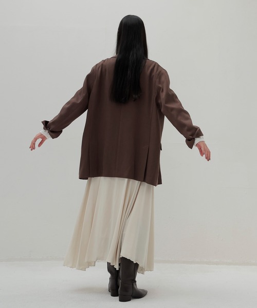 DRESSLAVE(ドレスレイブ)の「B7 / soft kersey big jacket(ソフトカルゼビッグジャケット)(テーラードジャケット・レディース・ブラウン/ブラック・38)」の10枚目の写真