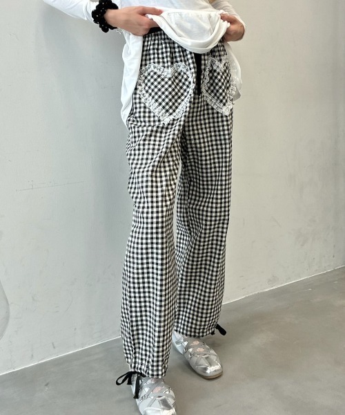 Birthday room(バースデイルーム)の「フリルハートチェックPT/Frill Heart Check Pants(その他パンツ・レディース・ブルー/ブラック・FREE)」の22枚目の写真