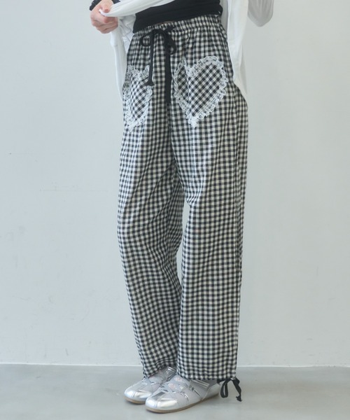 Birthday room(バースデイルーム)の「フリルハートチェックPT/Frill Heart Check Pants(その他パンツ・レディース・ブルー/ブラック・FREE)」の9枚目の写真