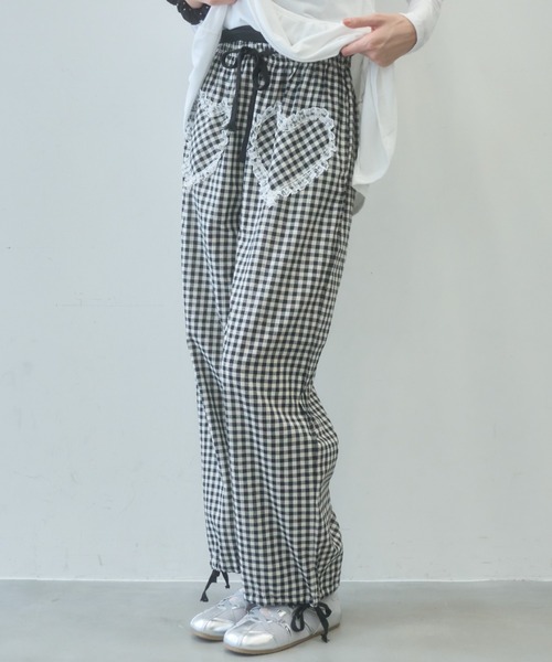 Birthday room(バースデイルーム)の「フリルハートチェックPT/Frill Heart Check Pants(その他パンツ・レディース・ブルー/ブラック・FREE)」の10枚目の写真