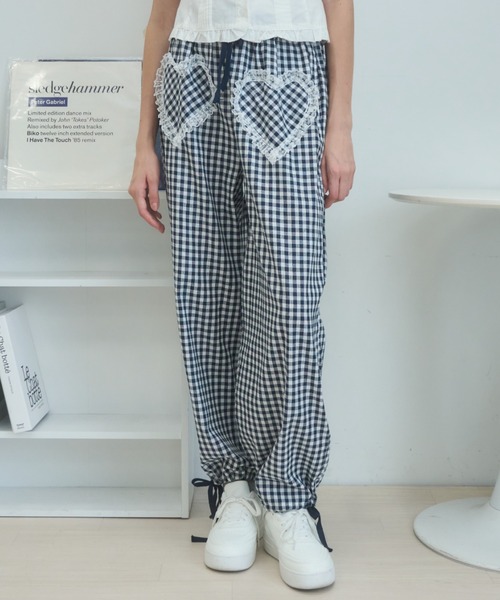 Birthday room(バースデイルーム)の「フリルハートチェックPT/Frill Heart Check Pants(その他パンツ・レディース・ブルー/ブラック・FREE)」の18枚目の写真