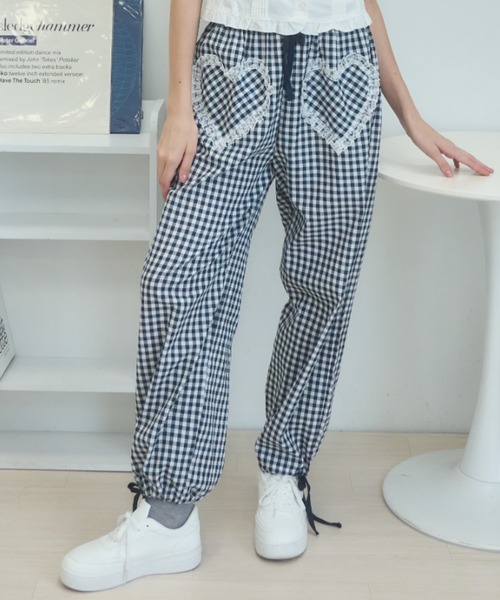 Birthday room(バースデイルーム)の「フリルハートチェックPT/Frill Heart Check Pants(その他パンツ・レディース・ブルー/ブラック・FREE)」の7枚目の写真