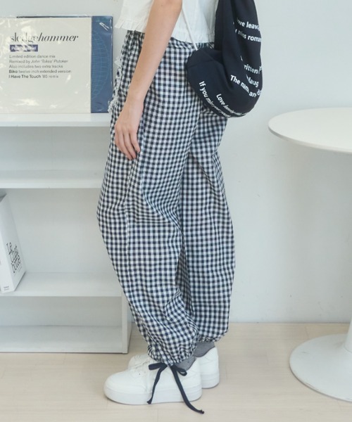 Birthday room(バースデイルーム)の「フリルハートチェックPT/Frill Heart Check Pants(その他パンツ・レディース・ブルー/ブラック・FREE)」の8枚目の写真