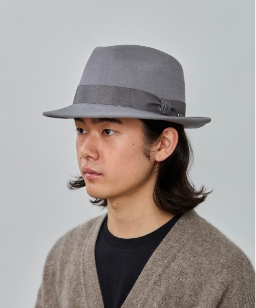 OVERRIDE(オーバーライド)の「OVERRIDE FELT FEDORA / オーバーライド(ハット・メンズ・ブラック/ベージュ/ネイビー/グレー/ブラウン/グリーン/レッド・62cm/60cm/58cm)」の3枚目の写真