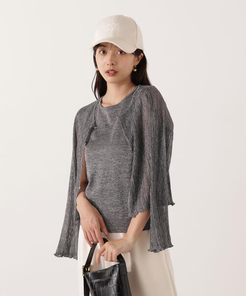 PROPORTION BODY DRESSING（プロポーションボディドレッシング）の「シアーリブニットアンサンブル / 1215270704（アンサンブル・レディース・ホワイト/グレー/ベージュ・FREE）」の3枚目の写真