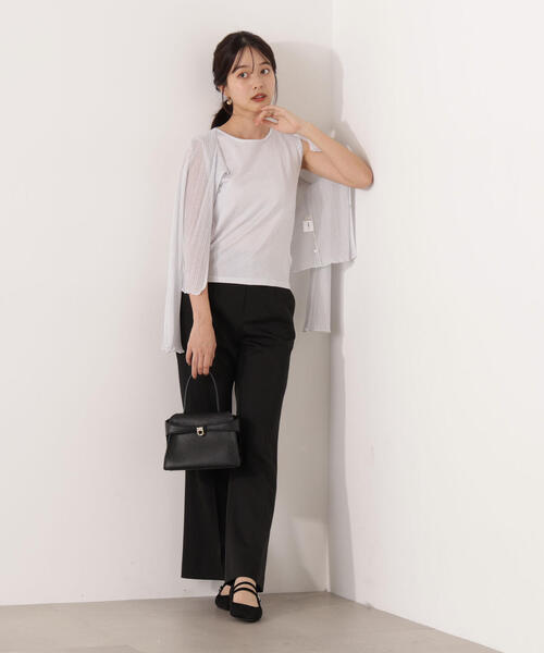 PROPORTION BODY DRESSING（プロポーションボディドレッシング）の「シアーリブニットアンサンブル / 1215270704（アンサンブル・レディース・ホワイト/グレー/ベージュ・FREE）」の5枚目の写真