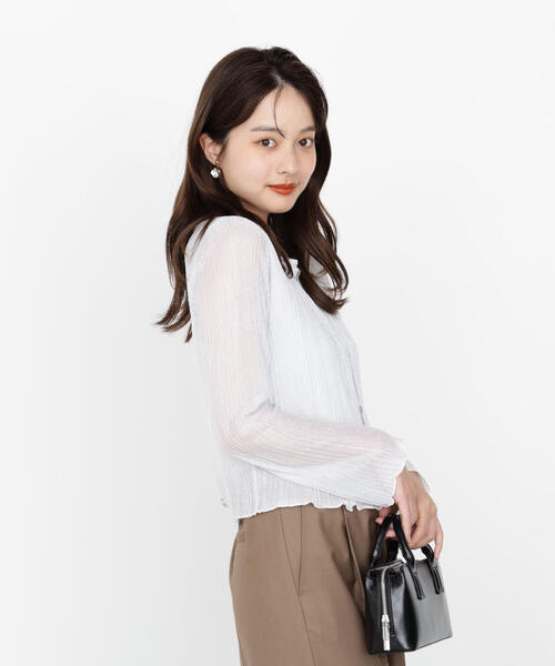 PROPORTION BODY DRESSING（プロポーションボディドレッシング）の「シアーリブニットアンサンブル / 1215270704（アンサンブル・レディース・ホワイト/グレー/ベージュ・FREE）」の7枚目の写真