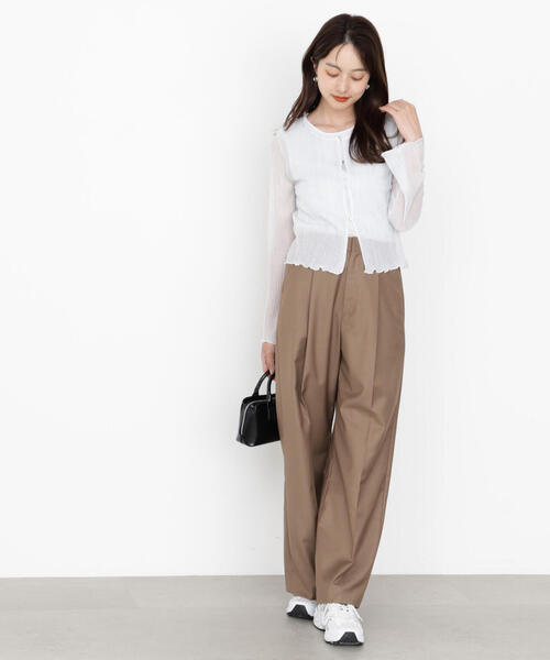 PROPORTION BODY DRESSING（プロポーションボディドレッシング）の「シアーリブニットアンサンブル / 1215270704（アンサンブル・レディース・ホワイト/グレー/ベージュ・FREE）」の9枚目の写真